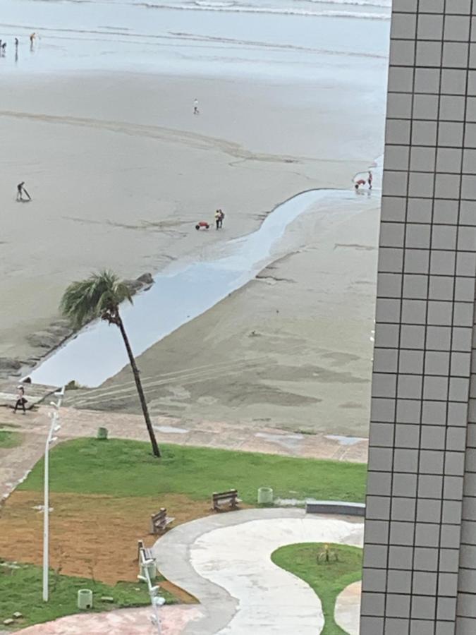 Sao Vicente Itarare Predio Frente Mar Apto Fundo Vista Parcial Eksteriør bilde